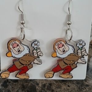 New Sneezy Dwarf Dangle Drop Earrings Snow White and the 7 Dwarfs Disney